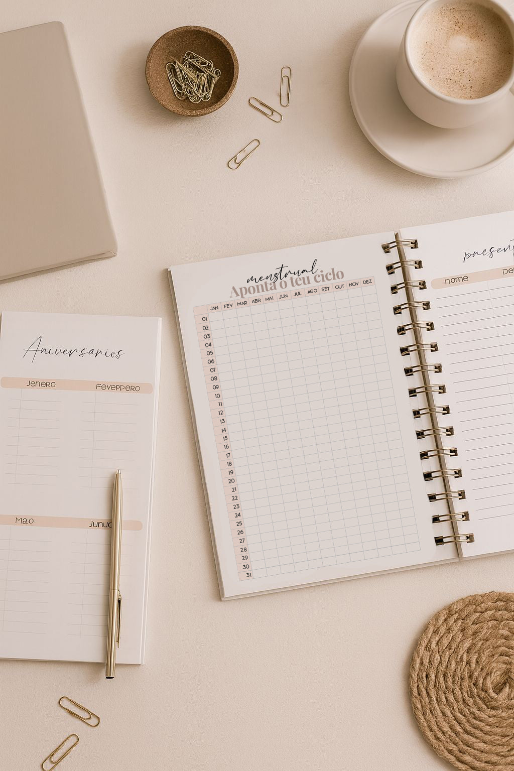 Agenda • Bloco de Notas • Bloco de Encomendas Personalizado _ AURORA