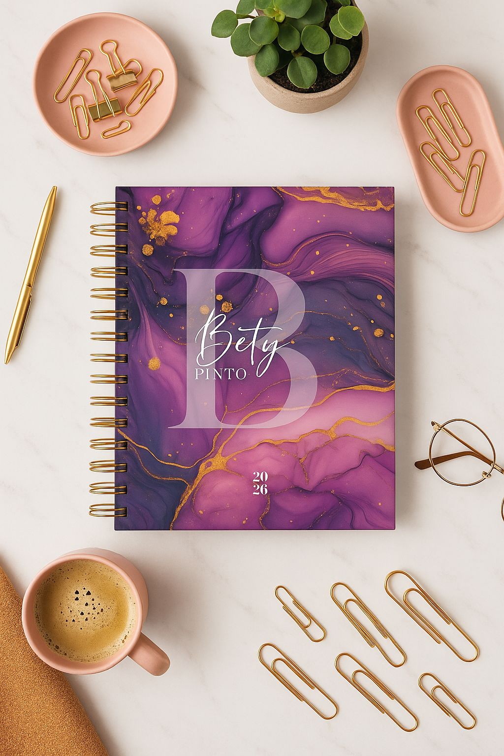 Agenda • Bloco de Notas • Bloco de Encomendas Personalizado _ ROYAL BLOOM