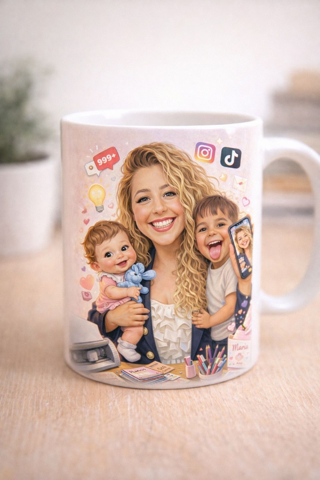 Caneca Personalizada com Ilustração Digital – Um Retrato Único